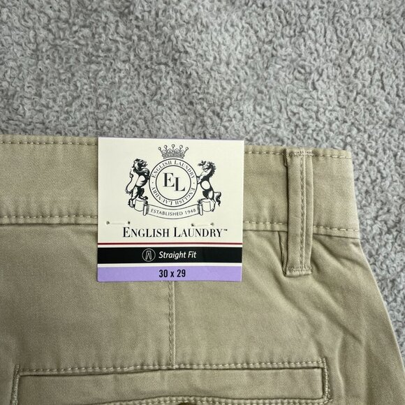 NEW English Laundry Men's 30 x 29 Straight Fit Chino Pants Tan - Picture 4 of 7